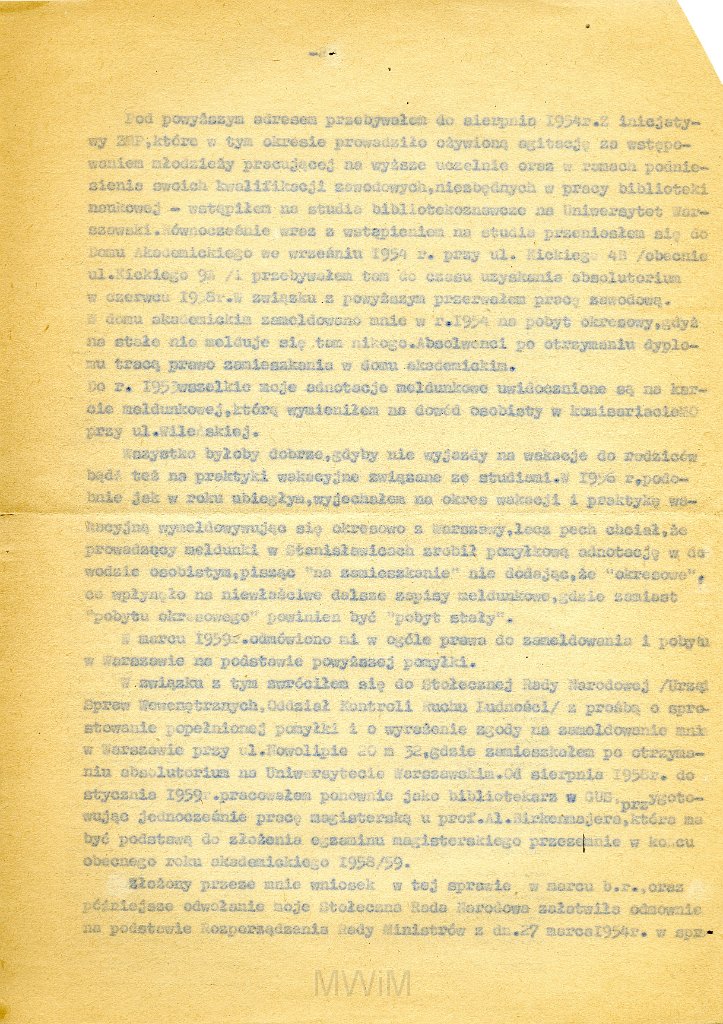 KKE 5860-2.jpg - Dok. Odwołanie Jana Rogala w sprawie niepawidłowego, pomyłkowego wymeldowania, Warszawa, 4 VI 1959 r.